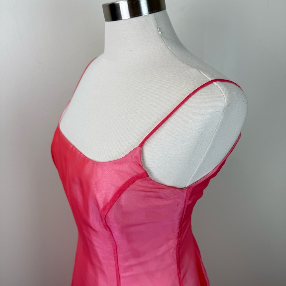ABS by Allan Schwartz Iridescent Pink Evening Ball Gown Size 10 NWT Vintage Y2K - Picture 7 of 14